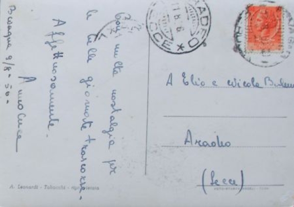 Aquila Gasstation Bevagna Italy 1956 postcard (9291)